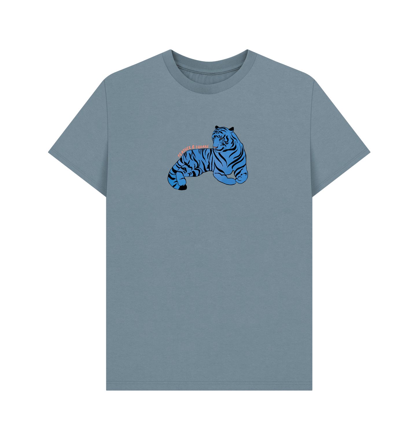 Stone Blue Printed T-shirt Front